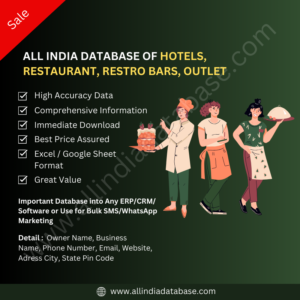 All India Database Of Hotels/ Restuarants/ Bars Database