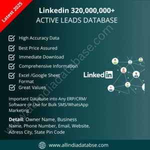 Linkedin 320000000 on All India Database