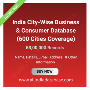 India City-Wise Business & Consumer Database (600 Cities Coverage) – 53,00,000 Records