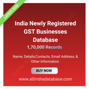 India Newly Registered GST Businesses Database – 170,000 Records