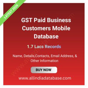 GST Paid Business Customers Mobile Database – 170,000 Records