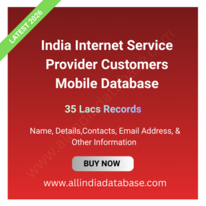 India Internet Service Provider Customers Mobile Database – 3,500,000 Records