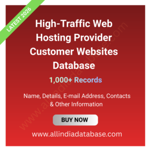 High-Traffic Web Hosting Provider Customer Websites Database – 1,000+ Records