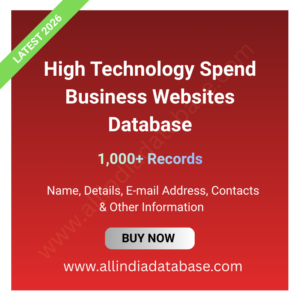 High Technology Spend Business Websites Database – 1,000+ Records