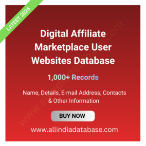 Digital Affiliate Marketplace User Websites Database – 1,000+ Records