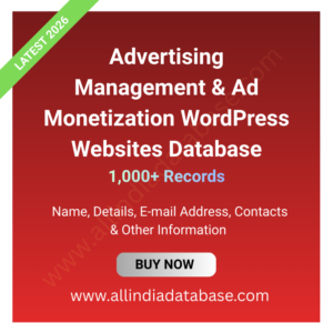 Advertising Management & Ad Monetization WordPress Websites Database – 1,000+ Records