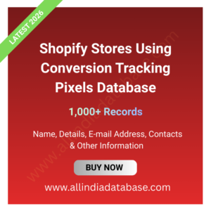 Shopify Stores Using Conversion Tracking Pixels Database – 1,000+ Records