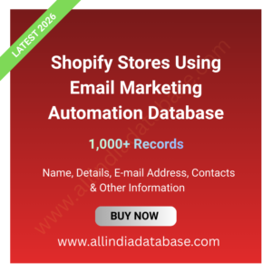 Shopify Stores Using Email Marketing Automation Database – 1,000+ Records