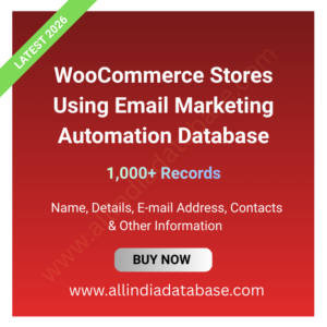 WooCommerce Stores Using Email Marketing Automation Database – 1,000+ Records