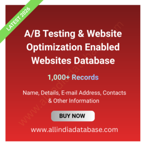 A/B Testing & Website Optimization Enabled Websites Database – 1,000+ Records