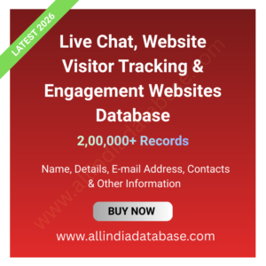 Live Chat, Website Visitor Tracking & Engagement Websites Database – 2,00,000+ Records